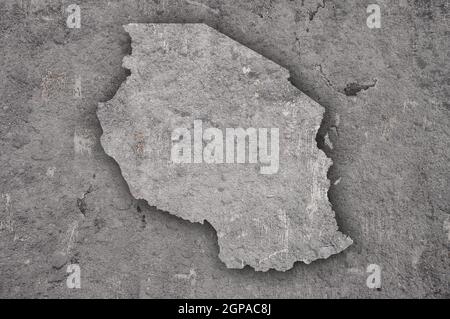 Map of Tanzania on weathered concrete Stock Photo - Alamy