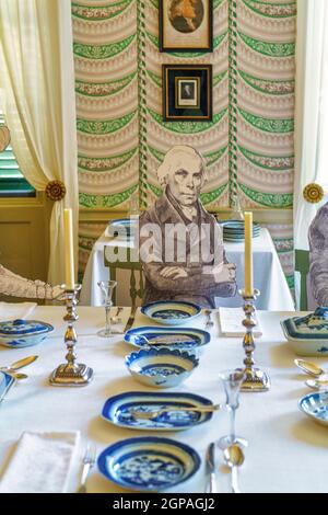 The dining room inside Montpelier, James and Dolly Madisons’ 18th century home and plantation in Virginia. Stock Photo