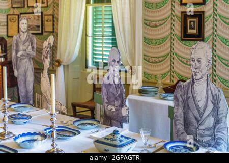 The dining room inside Montpelier, James and Dolly Madisons’ 18th century home and plantation in Virginia. Stock Photo