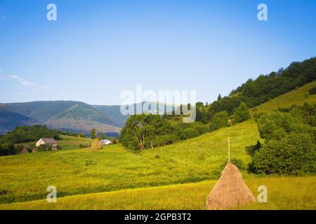 Beautiful views of the Carpathian Mountains in Ukraine. Stock Photo