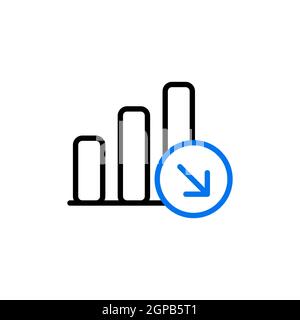 Decrease outline icon. Office sign. Graph symbol for your web site ...