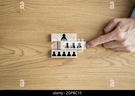 Business Recruitment Promotion Hierarchy And Leadership Pyramid Stock Photo