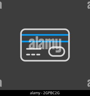 Credit card vector flat icon. Online payment. Credit debit card cash withdrawal. E-commerce sign. Graph symbol for your web site design, logo, app, UI Stock Photo