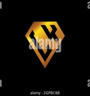LY logo with golden diamond shape style vector, monogram geometric golden shape style isolated in black background Stock Vector
