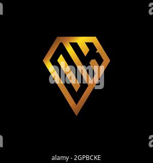 OK logo with golden diamond shape style vector, monogram geometric golden shape style isolated in black background Stock Vector
