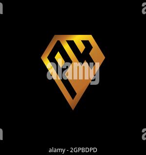 PY logo with golden diamond shape style vector, monogram geometric golden shape style isolated in black background Stock Vector