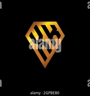 XK logo with golden diamond shape style vector, monogram geometric golden shape style isolated in black background Stock Vector