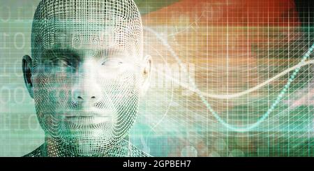 Artificial Intelligence Evolution with Digital Consciousness as Tech Concept Stock Photo