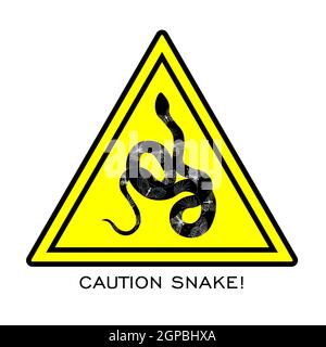 Snake warning sign. Danger. Poisonous snakes Vector illustration Stock Photo