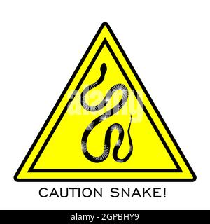 Snake warning sign. Danger. Poisonous snakes Vector illustration Stock Photo