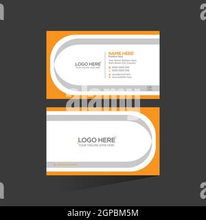 orange colored stylish business card Stock Vector