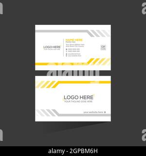 orange colored stylish business card Stock Vector