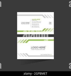 green colored stylish business card Stock Vector