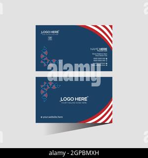 red colored stylish business card Stock Vector