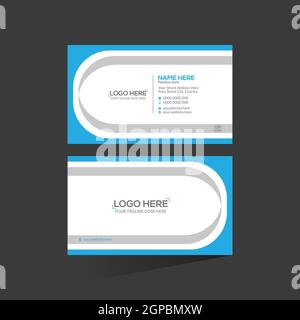 cyan colored stylish business card Stock Vector