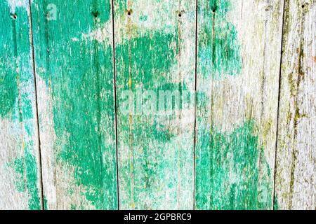 Wooden surface covered with splattered paint. Authentic texture Stock Photo