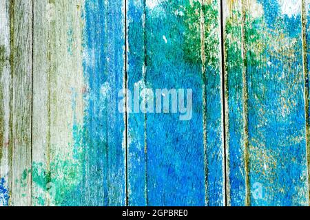 Wooden surface covered with splattered paint. Authentic texture Stock Photo