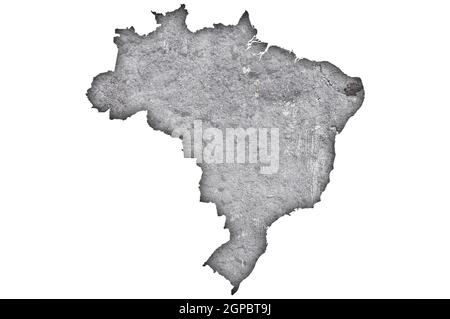 Map of Brazil on weathered concrete Stock Photo - Alamy