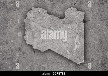 Map of Libya on weathered concrete Stock Photo - Alamy