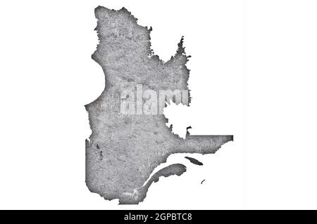 Map of Quebec on weathered concrete Stock Photo