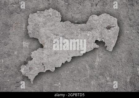 Map of Saxony on weathered concrete Stock Photo - Alamy