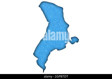 Map Utah Lake on blue felt Stock Photo