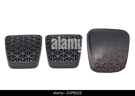 Gas pedal on a white isolated background in a photo studio for sale in a  car service. Black auto part for replacement during repair in the workshop.  S Stock Photo - Alamy