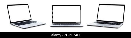 Collection of Laptop or notebook isolated on white background Stock Photo