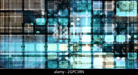 Technology Tunnel with Fast Digital Data Packets Stock Photo
