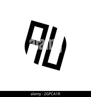 AS logo with golden diamond shape style vector, monogram geometric golden shape style isolated in black background Stock Vector