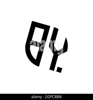 BW logo with golden diamond shape style vector, monogram geometric golden shape style isolated in black background Stock Vector
