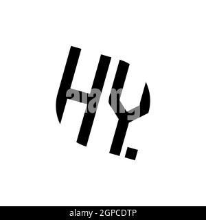 HO logo with golden diamond shape style vector, monogram geometric golden shape style isolated in black background Stock Vector