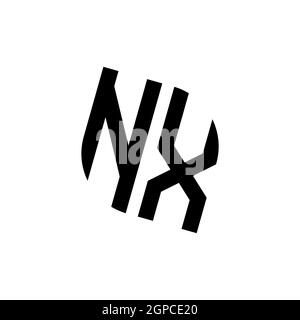 NI logo with golden diamond shape style vector, monogram geometric golden shape style isolated in black background Stock Vector