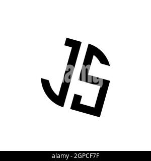 JS logo with geometric shape vector monogram design template isolated on white background Stock Vector