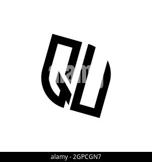 QU logo with geometric shape vector monogram design template isolated on white background Stock Vector