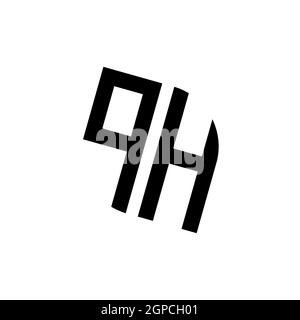 PH logo with geometric shape vector monogram design template isolated on white background Stock Vector
