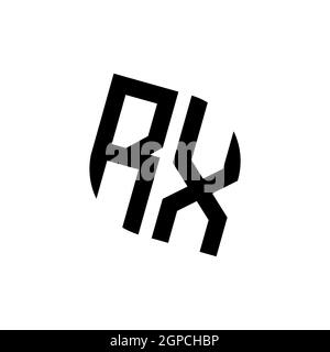 RX logo with geometric shape vector monogram design template isolated on white background Stock Vector