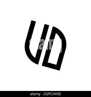 UO logo with geometric shape vector monogram design template isolated on white background Stock Vector