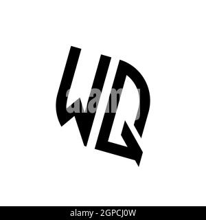 WQ logo with geometric shape vector monogram design template isolated on white background Stock Vector