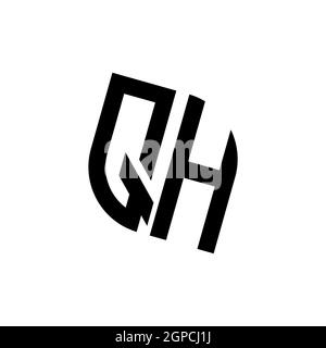 QH logo with geometric shape vector monogram design template isolated ...