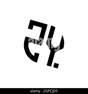 ZY logo with geometric shape vector monogram design template isolated on white background Stock Vector