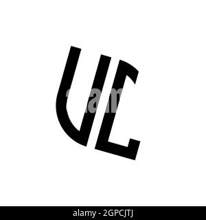 UL logo with geometric shape vector monogram design template isolated on white background Stock Vector