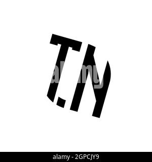 TN logo with geometric shape vector monogram design template isolated on white background Stock Vector