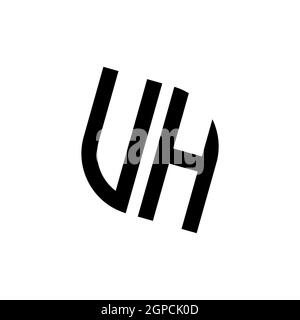 UH logo with geometric shape vector monogram design template isolated on white background Stock Vector