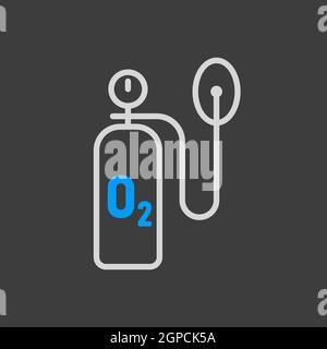 Medical oxygen cylinder vector icon. Medical sign. Coronavirus. Graph symbol for medical web site and apps design, logo, app, UI Stock Photo