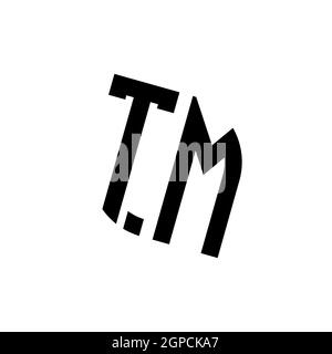 TM logo with geometric shape vector monogram design template isolated on white background Stock Vector