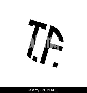 TF logo with geometric shape vector monogram design template isolated on white background Stock Vector