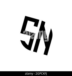 SN logo with geometric shape vector monogram design template isolated on white background Stock Vector