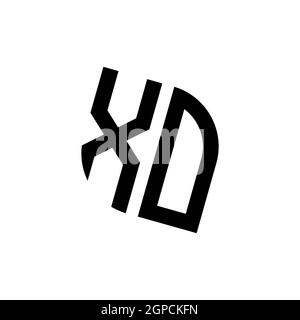 XO logo with geometric shape vector monogram design template isolated on white background Stock Vector