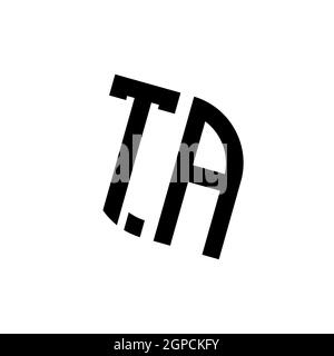 TA logo with geometric shape vector monogram design template isolated on white background Stock Vector